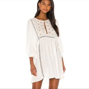 Free People Charlotte Swiss-Dot Tunic Dress Ivory
